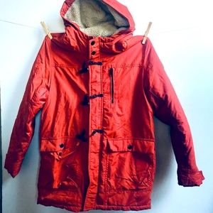 Zara Boys Cozy Shaggy Hood Toggle Jacket